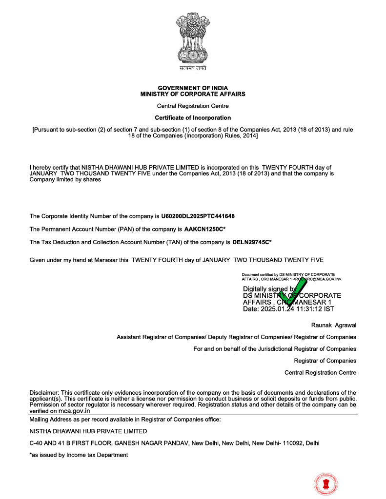 Ministry Of Corporate Affairs